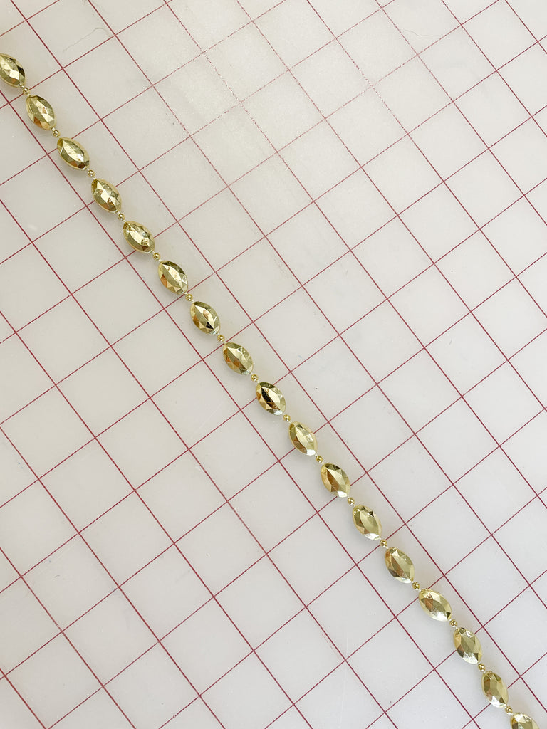 Plastic Faceted Beaded Trim - Metallic Gold – Lucky DeLuxe Fabrics